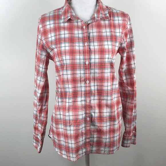 Garnet Hill Plaid Button Up Shirt 8 - Picture 1 of 5